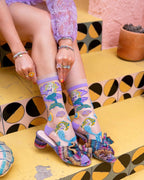 Whimsical Mermaid Ruffle Sheer Crew Sock by Sock Candy