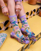 Whimsical Mermaid Ruffle Sheer Crew Sock by Sock Candy