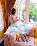 Whimsical Mermaid Ruffle Sheer Crew Sock by Sock Candy