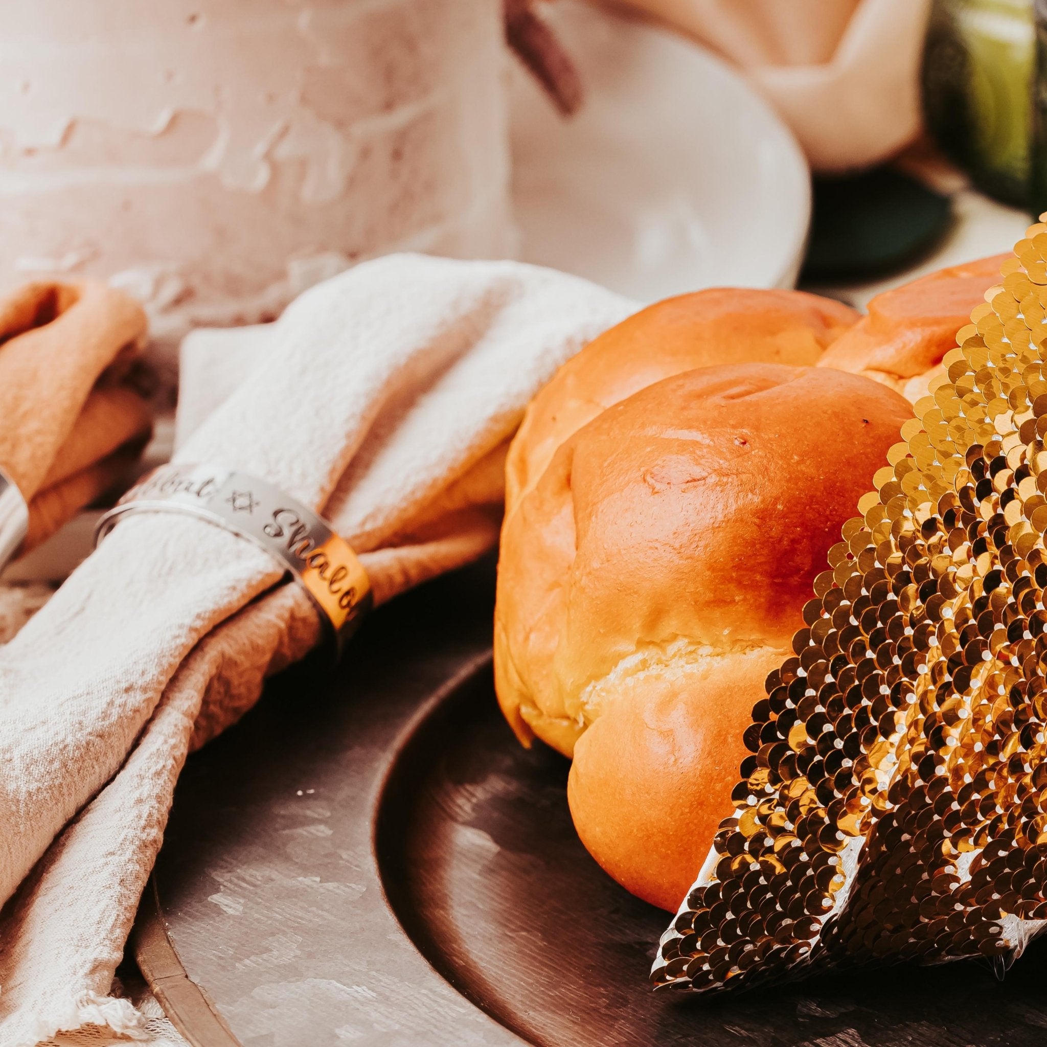 Whimsical Shabbat Shalom Hamsa Napkin Rings