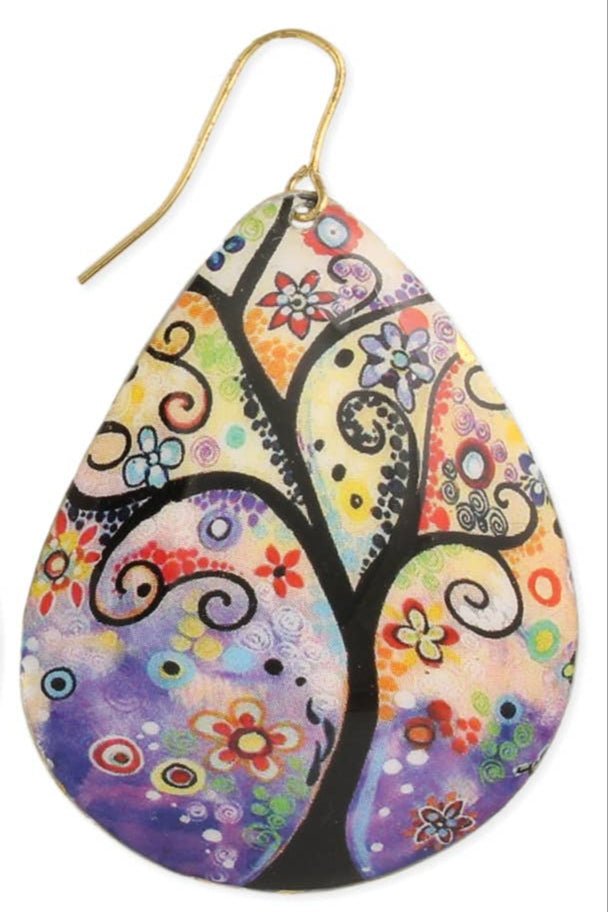 Whimsical Tree of Life Teardrop Earrings Accessories La Vie Bien Whimsical Tree of Life Teardrop Earrings