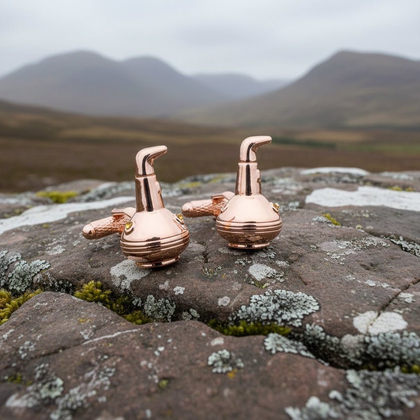 Whiskey Copper Still Cufflinks Cuff Links La Vie Bien Whiskey Copper Still Cufflinks