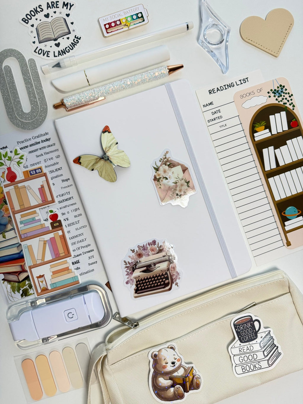 White Bookish Bundle — A5 Notebook Bookish Bundle La Vie Bien White Bookish Bundle — A5 Notebook