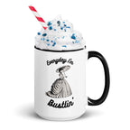 Everyday I'm Bustlin' ceramic Mug with Color Inside by La Vie Bien