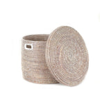 White Flat Lid Floor Basket La Vie Bien White Flat Lid Floor Basket