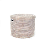 White Flat Lid Floor Basket La Vie Bien White Flat Lid Floor Basket