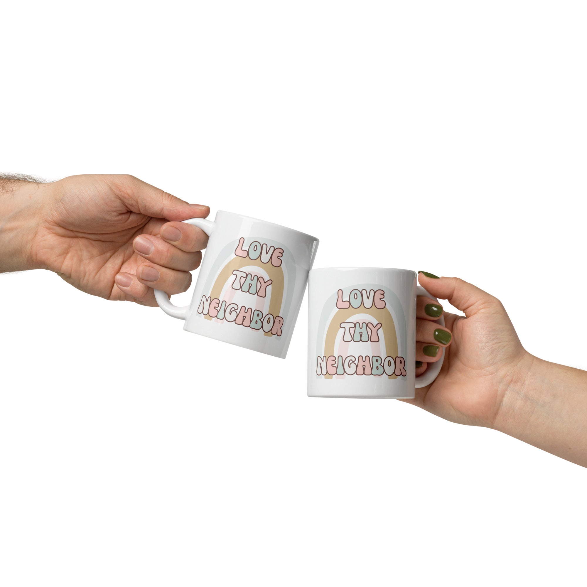 Love thy neighbor glossy mug