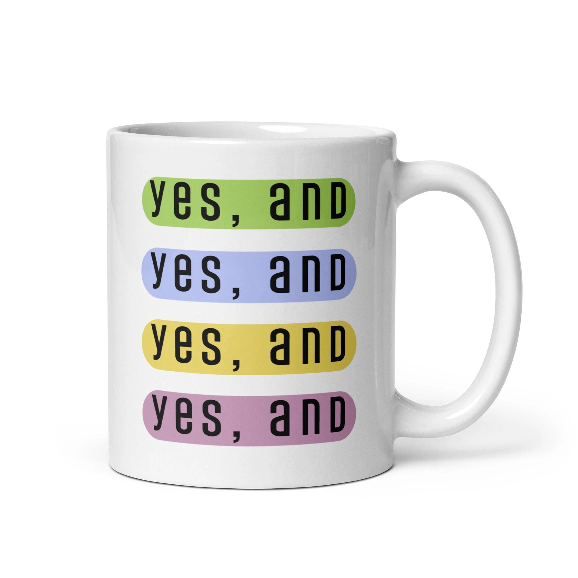 Yes, and modern design glossy mug by La Vie Bien