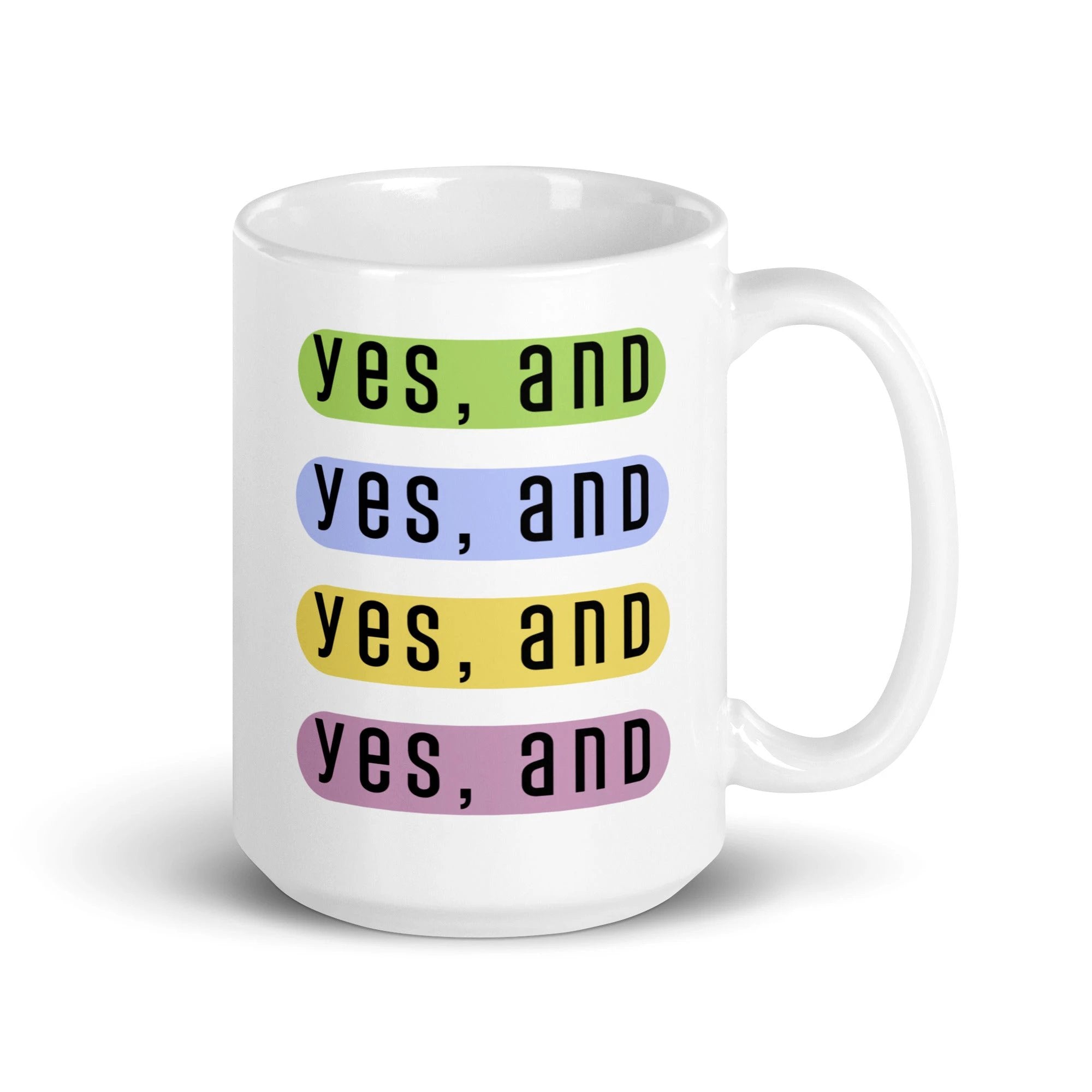 Yes, and modern design glossy mug by La Vie Bien