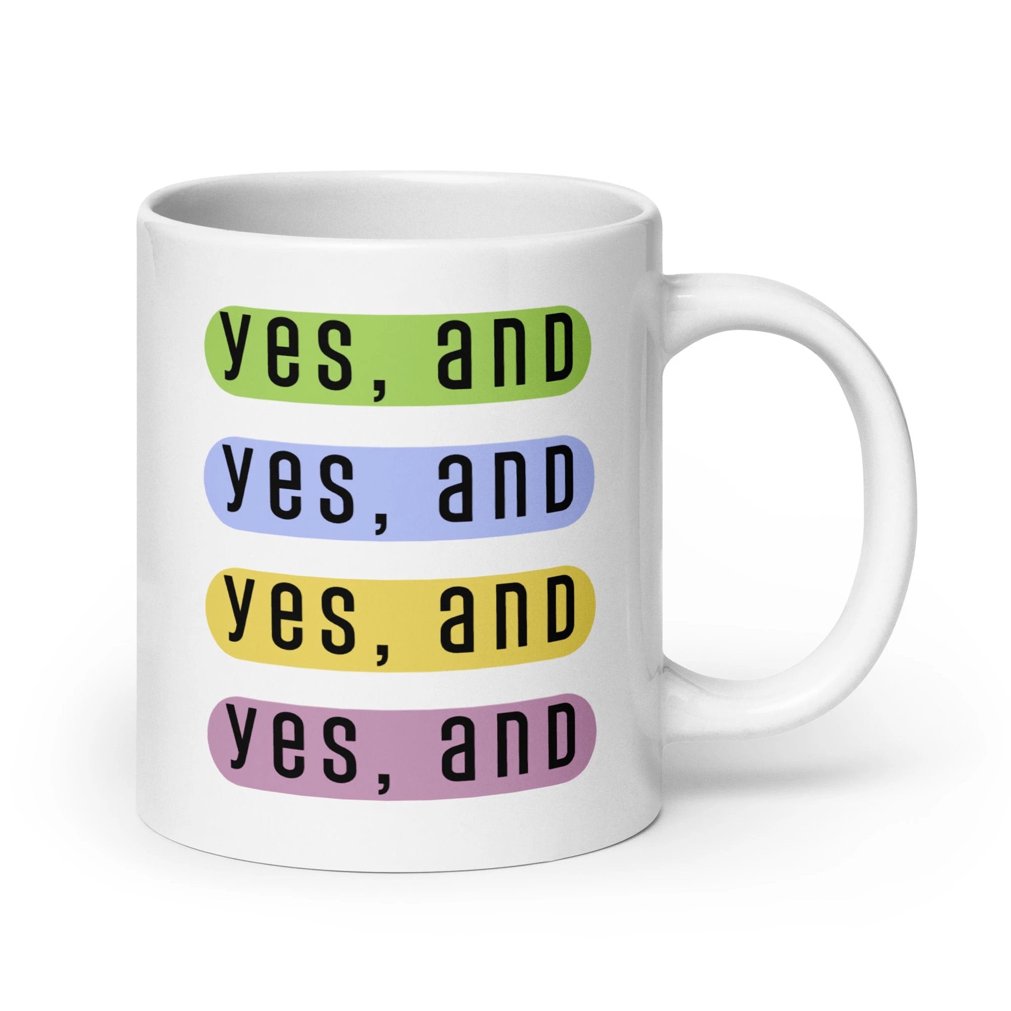 Yes, and modern design glossy mug by La Vie Bien