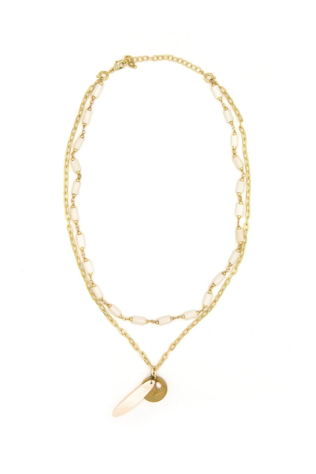 White Lotus Beaded Necklace