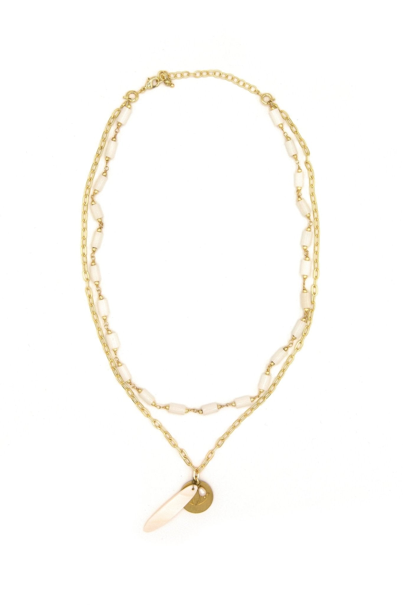 White Lotus Beaded Necklace