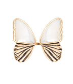 White Mother of Pearl Golden Butterfly Statement Ring Rings La Vie Bien White Mother of Pearl Golden Butterfly Statement Ring