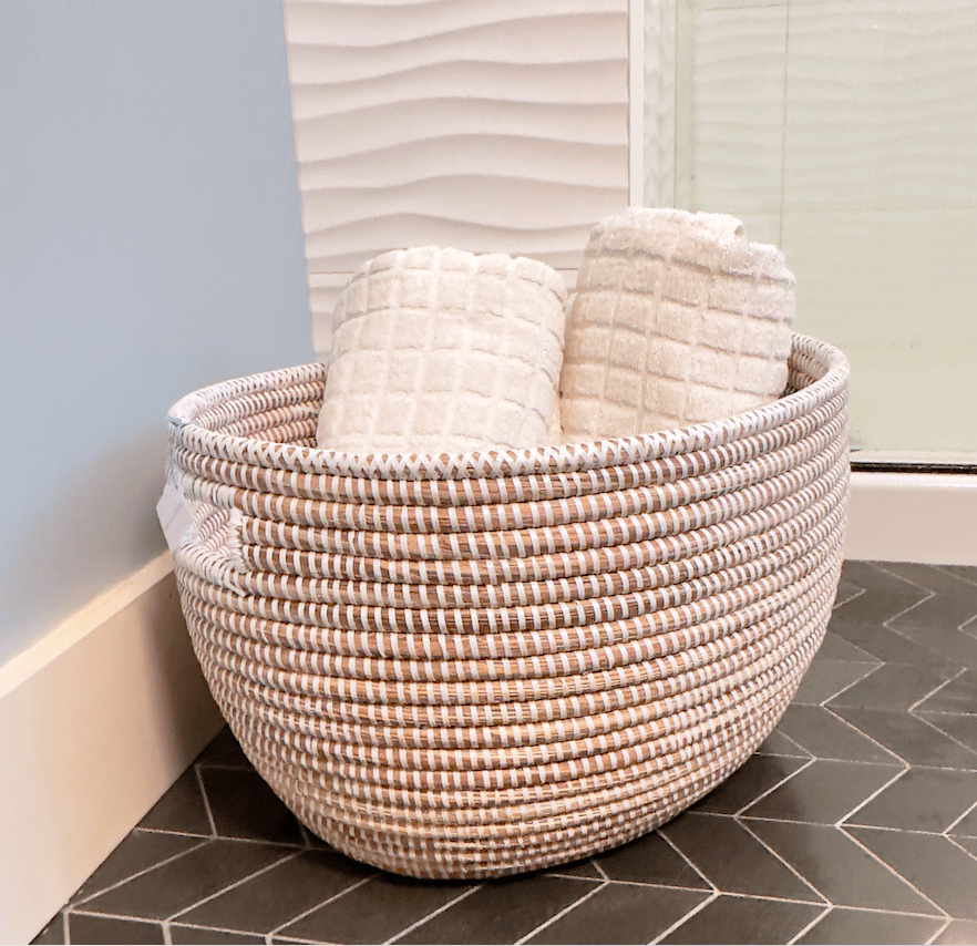 White Oval Basket La Vie Bien White Oval Basket