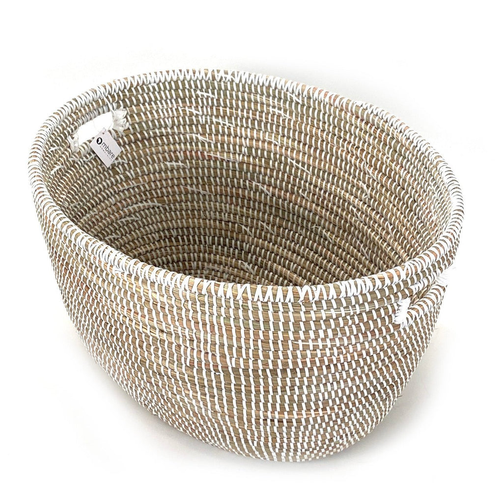 White Oval Basket La Vie Bien White Oval Basket