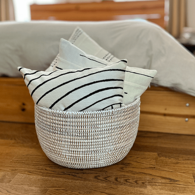White Oval Basket La Vie Bien White Oval Basket