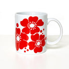 White Porcelain with Red Flowers Mug Mug La Vie Bien White Porcelain with Red Flowers Mug