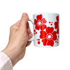 White Porcelain with Red Flowers Mug Mug La Vie Bien White Porcelain with Red Flowers Mug