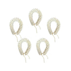 White Sola Wood Bun Gajra, Set of 5 Accessories La Vie Bien White Sola Wood Bun Gajra, Set of 5