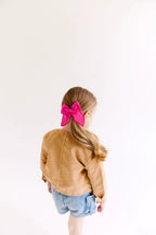 White Solid Medium Bow by Evie Pearl Handmade