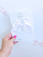 White Solid Medium Bow by Evie Pearl Handmade