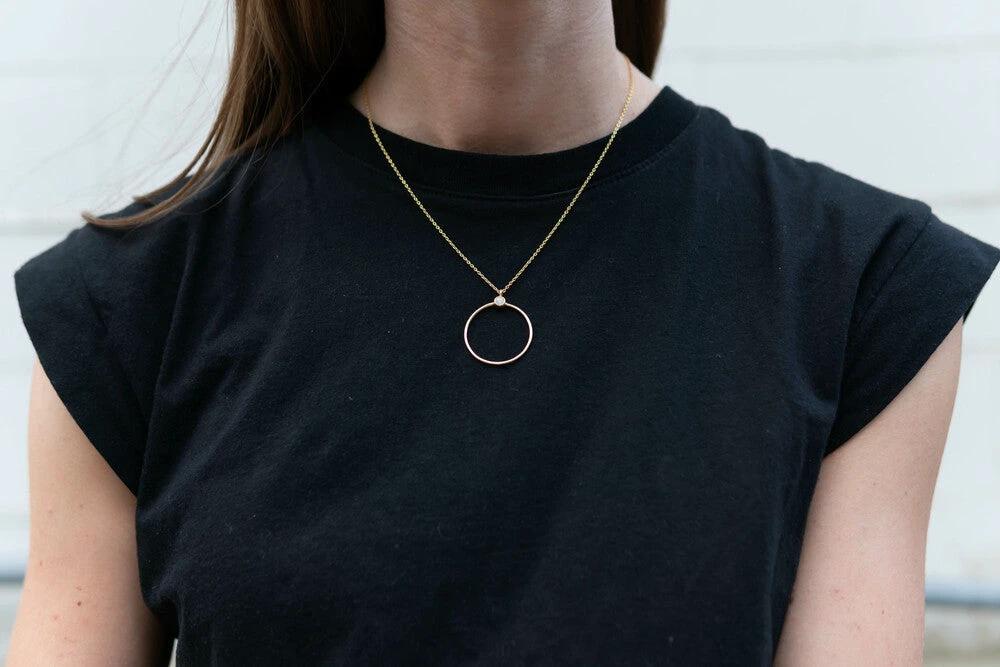 White Stone Loop Necklace