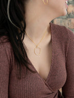 White Stone Loop Necklace