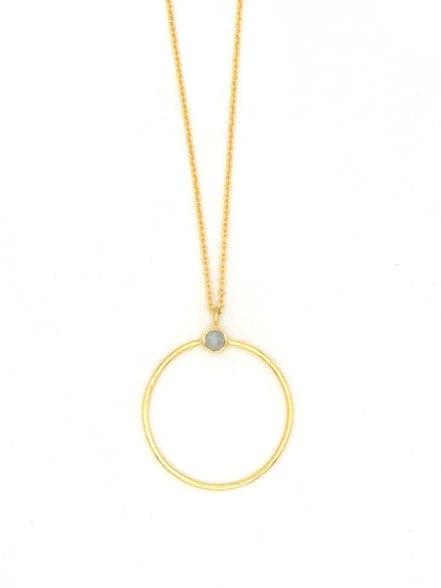 White Stone Loop Necklace