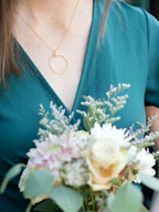 White Stone Loop Necklace