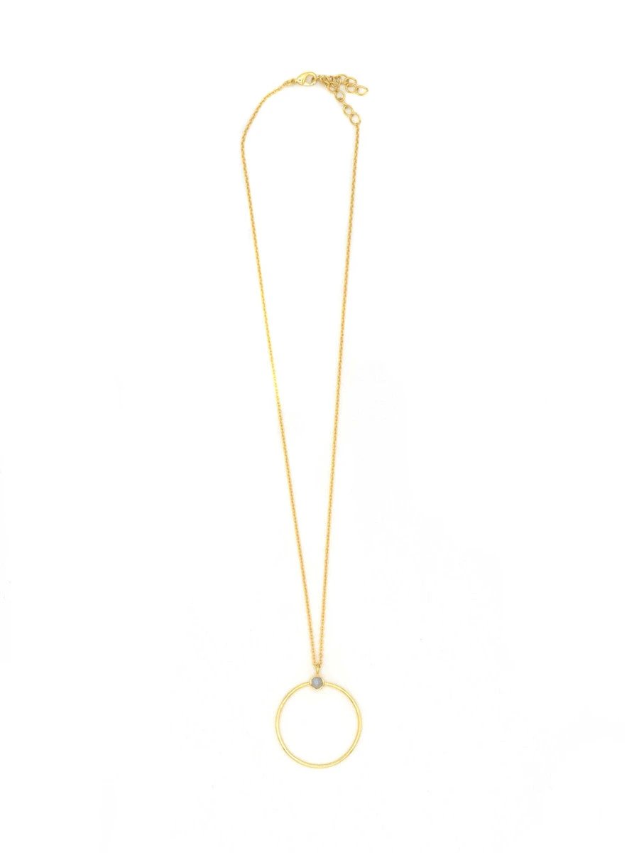 White Stone Loop Necklace