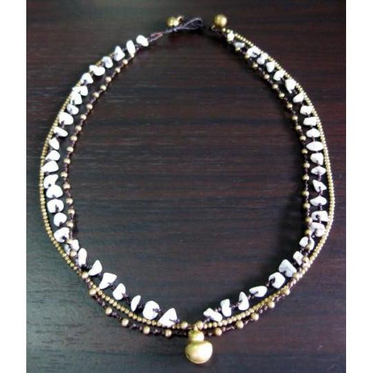White Stone with Bell Necklace - Thailand Jewelry La Vie Bien White Stone with Bell Necklace - Thailand