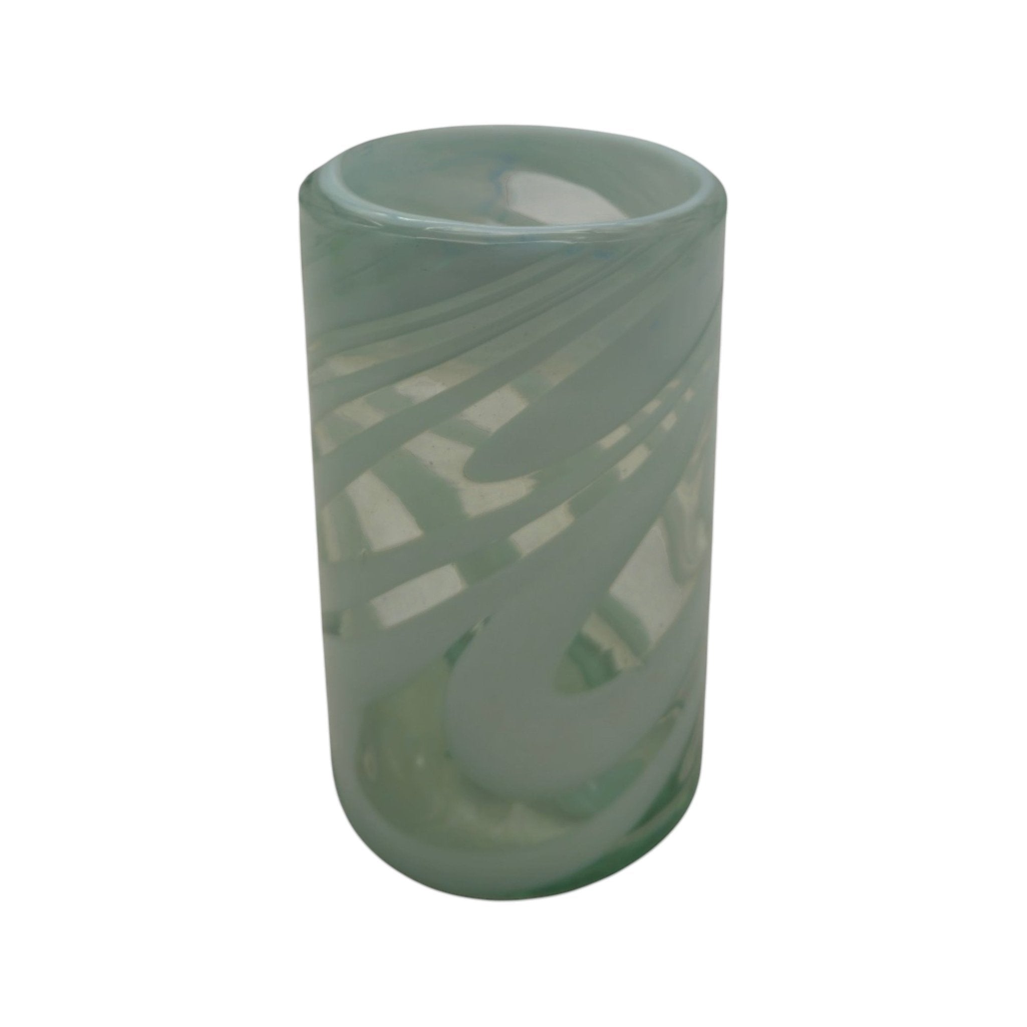 White Swirl Hand-Blown Mexican Glass | Artisan Drinkware Mexican Drinking Glass La Vie Bien White Swirl Hand-Blown Mexican Glass | Artisan Drinkware