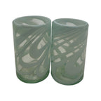 White Swirl Hand-Blown Mexican Glass | Artisan Drinkware Mexican Drinking Glass La Vie Bien White Swirl Hand-Blown Mexican Glass | Artisan Drinkware