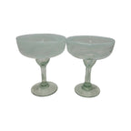 White Swirl Margarita Glass | Hand-Blown Mexican Barware Mexican Margarita Glass La Vie Bien White Swirl Margarita Glass | Hand-Blown Mexican Barware