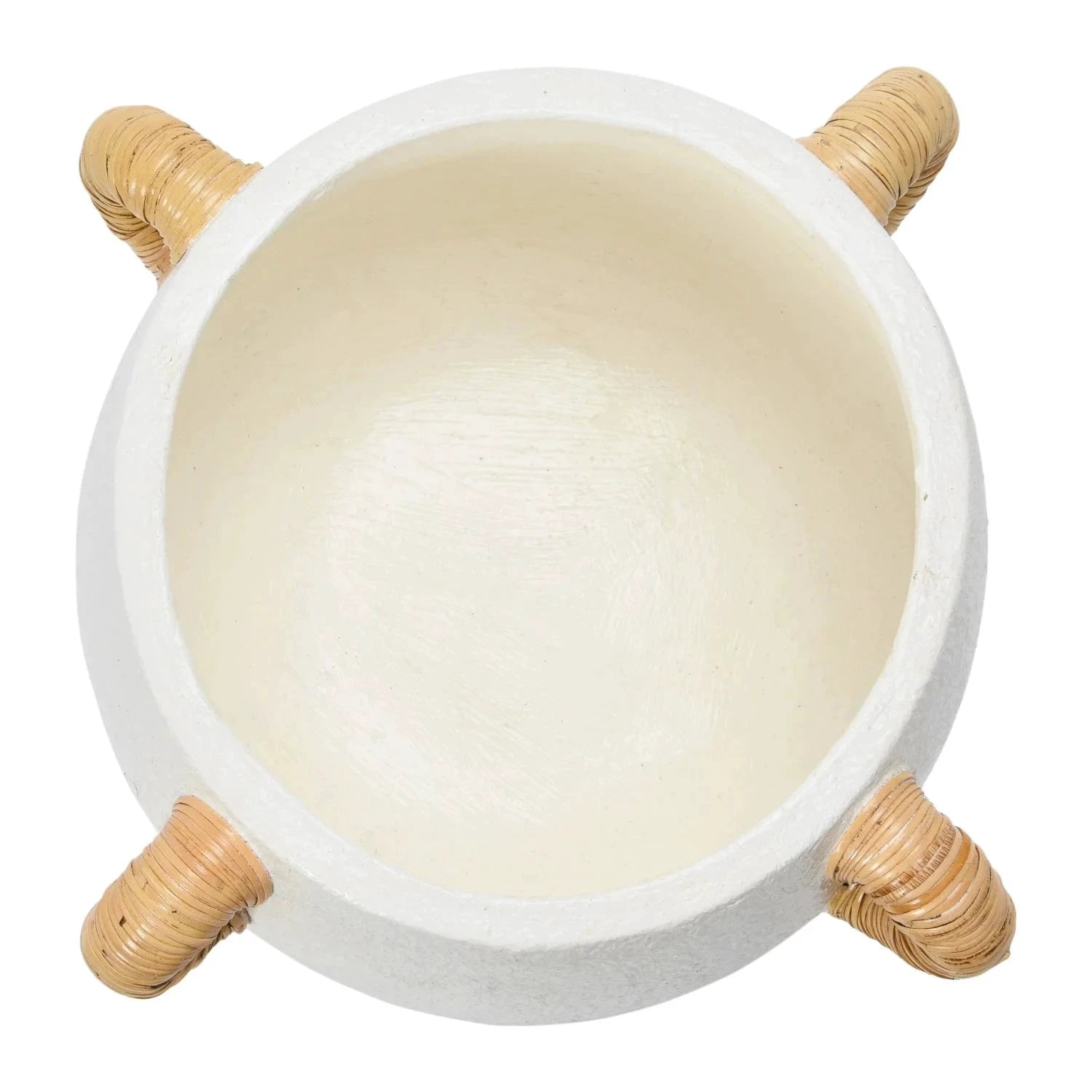 Wren Terracotta Planter with Rattan Handles by White Cliff Studio