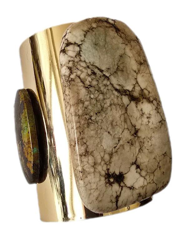 White Turquoise Cuff Bangle by L.Signature Collection by L.Styles