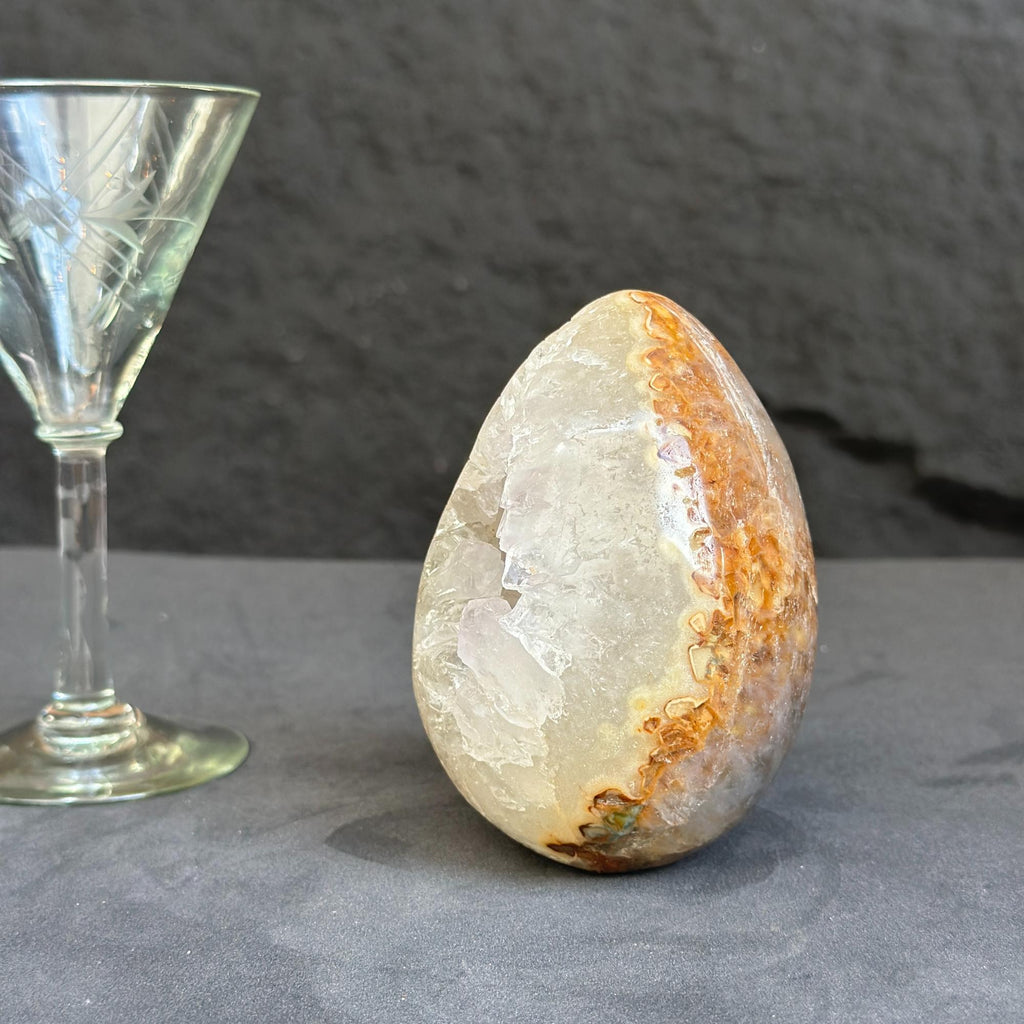 Genuine Amethyst Egg, Quartz Geode Cave, Crystal Cavern, Extra quality piece, Cut base polished specimen