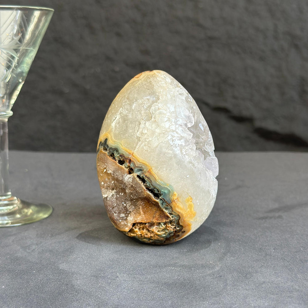 Genuine Amethyst Egg, Quartz Geode Cave, Crystal Cavern, Extra quality piece, Cut base polished specimen