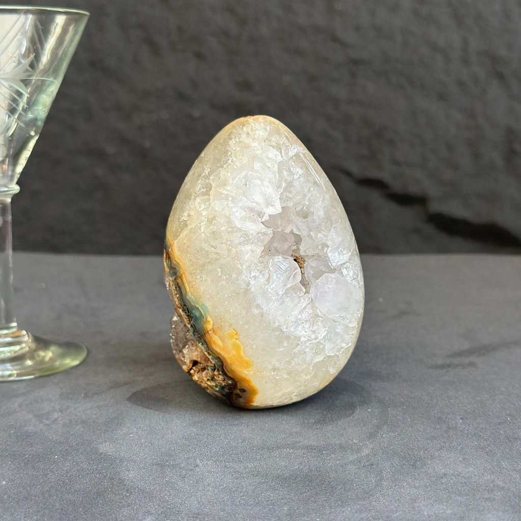 Genuine Amethyst Egg, Quartz Geode Cave, Crystal Cavern, Extra quality piece, Cut base polished specimen