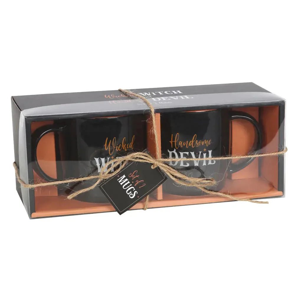 Wicked Witch and Handsome Devil Couples Halloween Mug Set La Vie Bien Wicked Witch and Handsome Devil Couples Halloween Mug Set