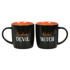 Wicked Witch and Handsome Devil Couples Halloween Mug Set La Vie Bien Wicked Witch and Handsome Devil Couples Halloween Mug Set