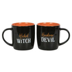 Wicked Witch and Handsome Devil Couples Halloween Mug Set La Vie Bien Wicked Witch and Handsome Devil Couples Halloween Mug Set