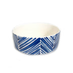 Wide Serving Bowl - Blue Palm Leaves La Vie Bien Wide Serving Bowl - Blue Palm Leaves