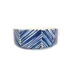 Wide Serving Bowl - Blue Palm Leaves La Vie Bien Wide Serving Bowl - Blue Palm Leaves