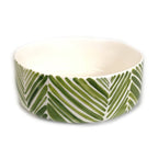 Wide Serving Bowl - Green Palm Leaves La Vie Bien Wide Serving Bowl - Green Palm Leaves