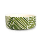Wide Serving Bowl - Green Palm Leaves La Vie Bien Wide Serving Bowl - Green Palm Leaves
