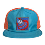 Wide Set Mesh Cap Orange/ Teal Hats La Vie Bien Wide Set Mesh Cap Orange/ Teal