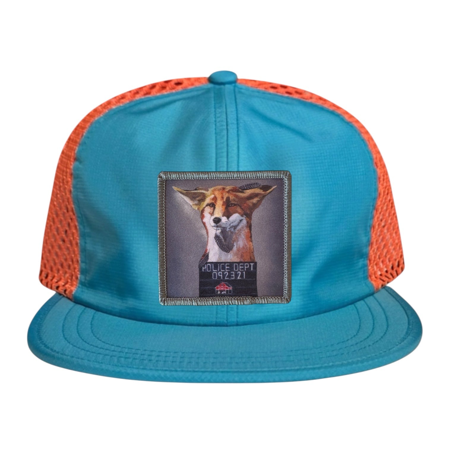 Wide Set Mesh Cap Orange/ Teal Hats La Vie Bien Wide Set Mesh Cap Orange/ Teal