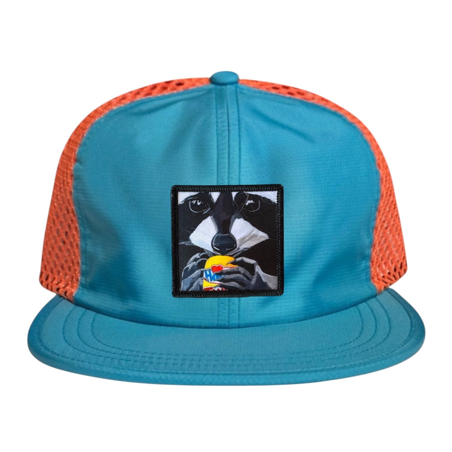 Wide Set Mesh Cap Orange/ Teal Hats La Vie Bien Wide Set Mesh Cap Orange/ Teal