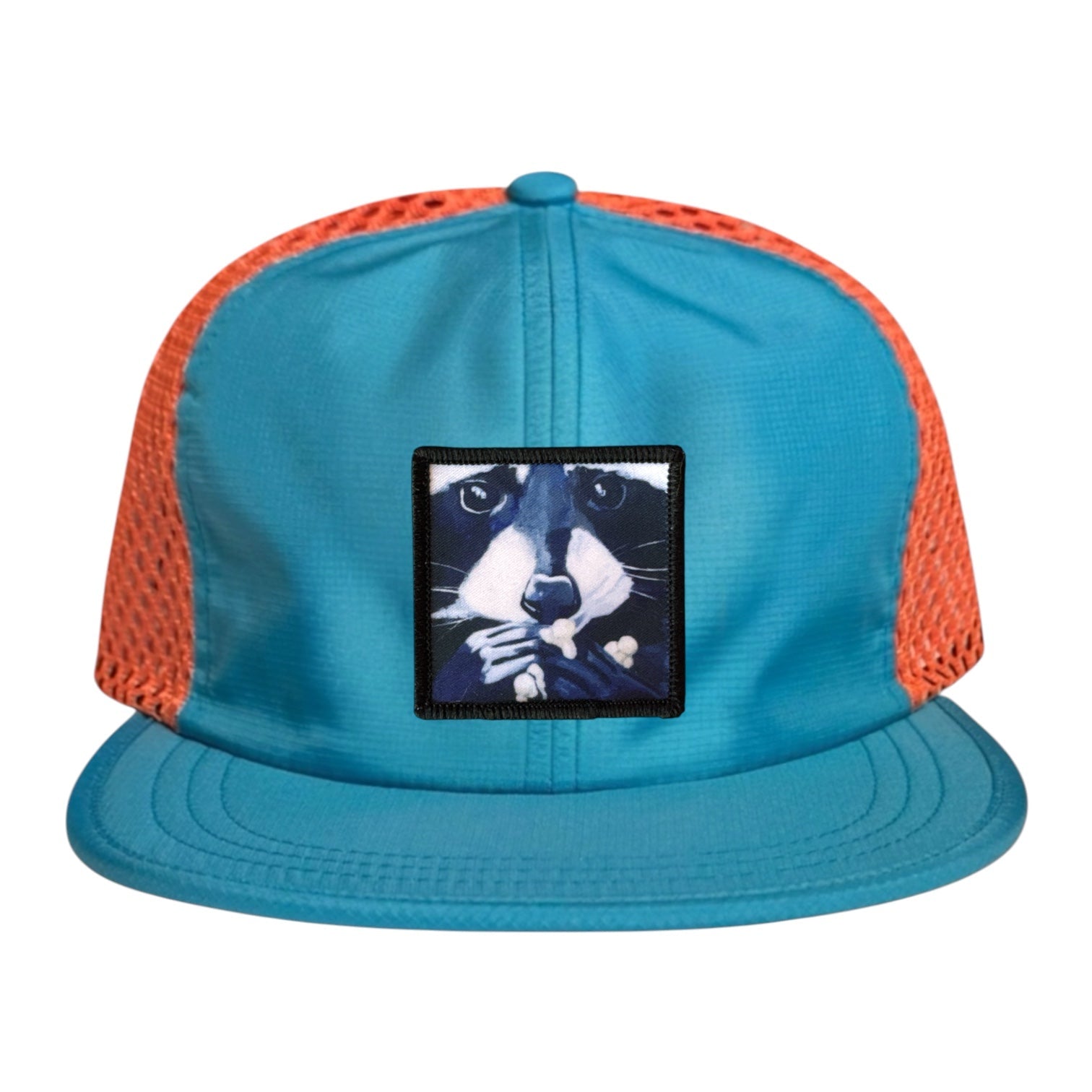 Wide Set Mesh Cap Orange/ Teal Hats La Vie Bien Wide Set Mesh Cap Orange/ Teal